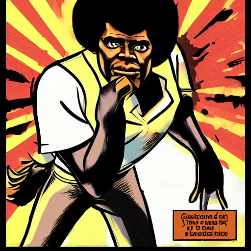 Image similar to James Brown comic book style,