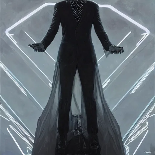 Image similar to painting Daft Punk in black cloak !!!, elegant, intricate, highly detailed, digital painting, artstation, concept art, sharp focus, illustration, art by artgerm and greg rutkowski and alphonse mucha