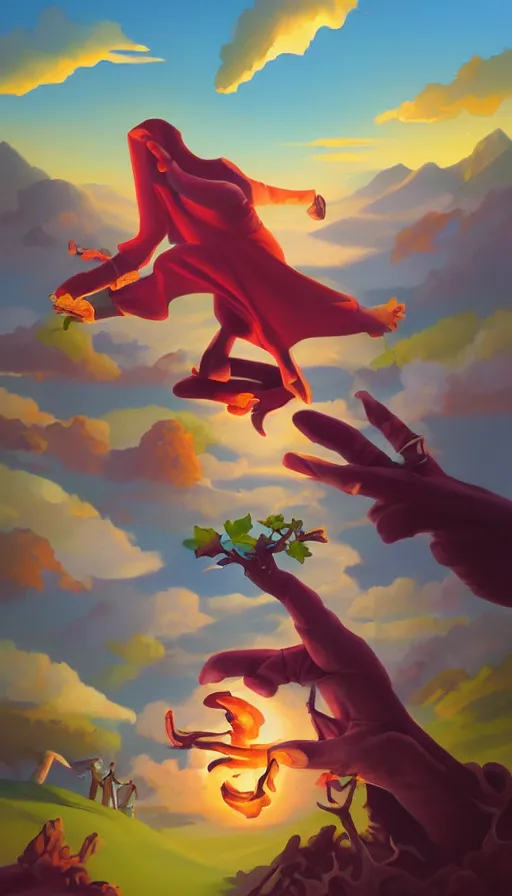 Image similar to life and death mixing together, by rhads