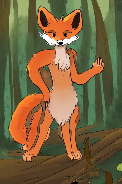 Prompt: a medieval anthropomorphic fox furry fursona with a fluffy tail in a forest, backlighting, trending on artstation, cartoon, trending on furaffinity, furry art, by kawacy