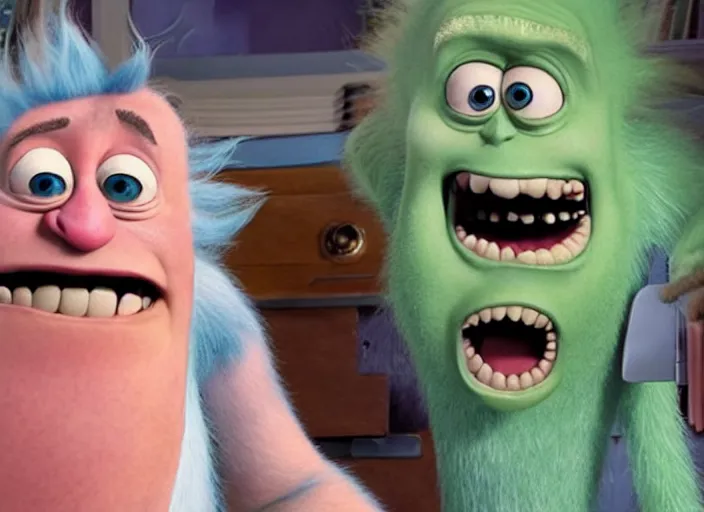 Prompt: film still of james p. sullivan as rick sanchez in the monsters inc movie 4 k,,,,,,,,,,,,,,,,,,,,,,,,,,,,,,,,,,,,,,,,,,,,,,,, rick and morty