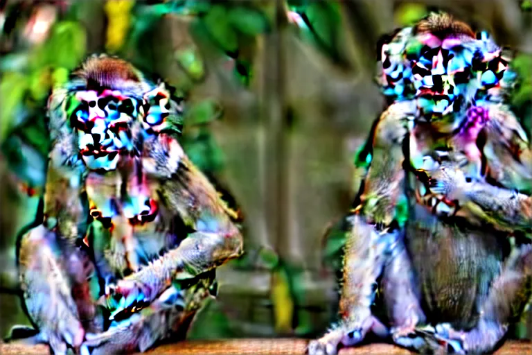 Image similar to a monkey sitting in a chair