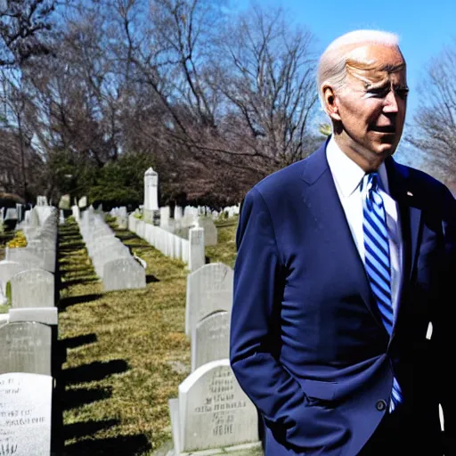 Joe Biden In A Cemetery, 4 K Photograph, Detailed | Stable Diffusion ...