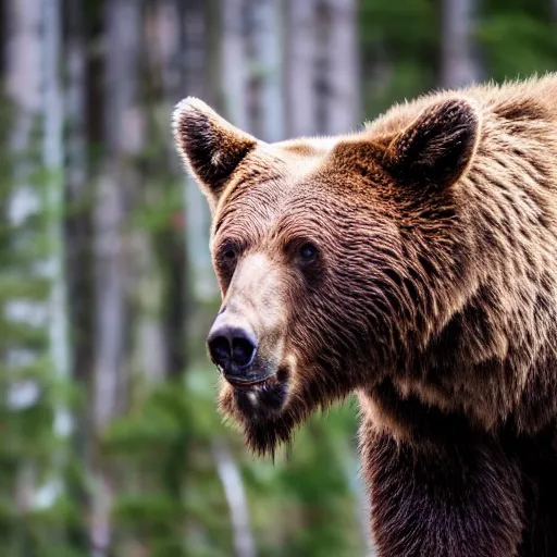 Prompt: a bear and a moose XF IQ4, f/1.4, ISO 200, 1/160s, 8K, RAW, unedited, symmetrical balance, in-frame