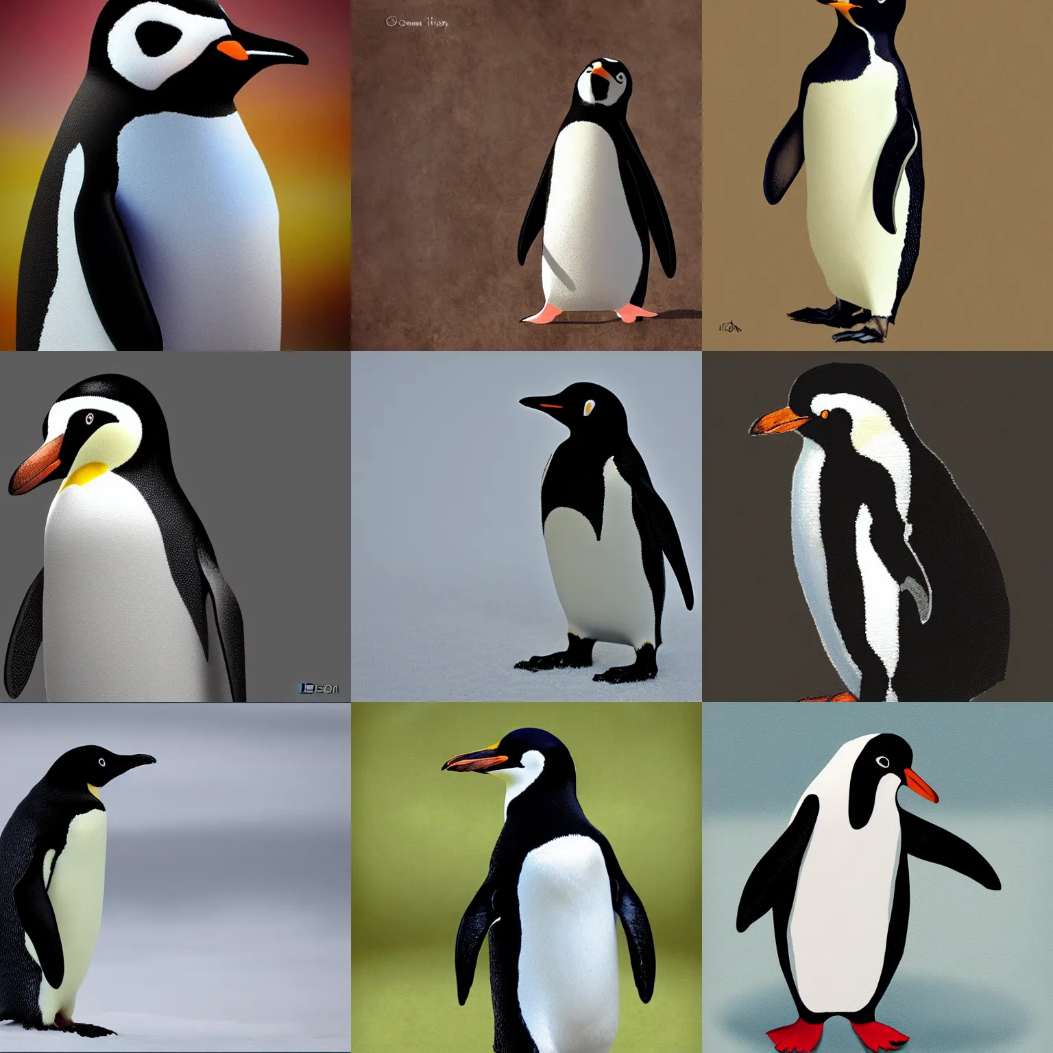 Prompt: penguin by isvoc - art