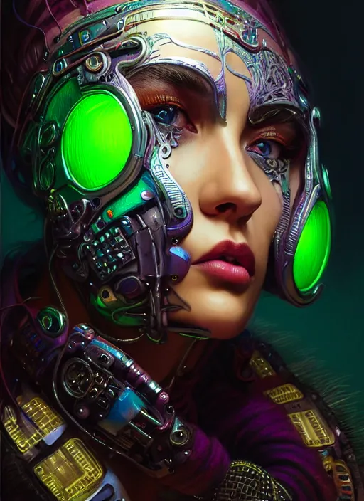 Image similar to closeup portrait shot of cyber a beautiful girl wearing a bandana mask in a scenic dystopian neon environment, intricate, elegant, highly detailed, centered, digital painting, artstation, concept art, smooth, sharp focus, illustration, artgerm, tomasz alen kopera, peter mohrbacher, donato giancola, joseph christian leyendecker, wlop,