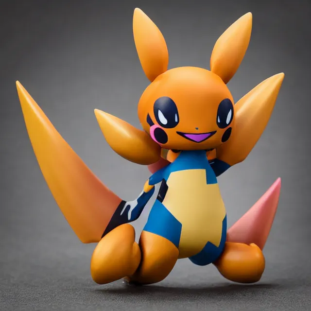 Image similar to stylized pokemon vinyl figure, figure photography, high details