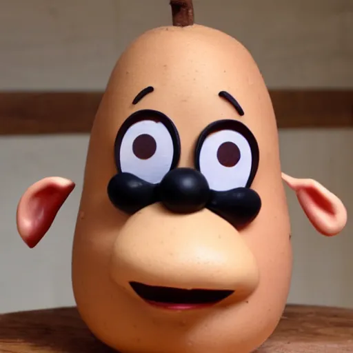 Image similar to mr potato head time bomb, cinematic