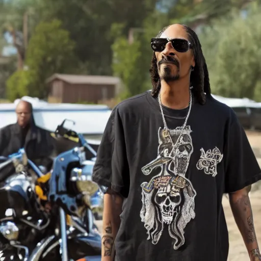 Image similar to Snoop dog in Sons of anarchy very detail4K quality super realistic