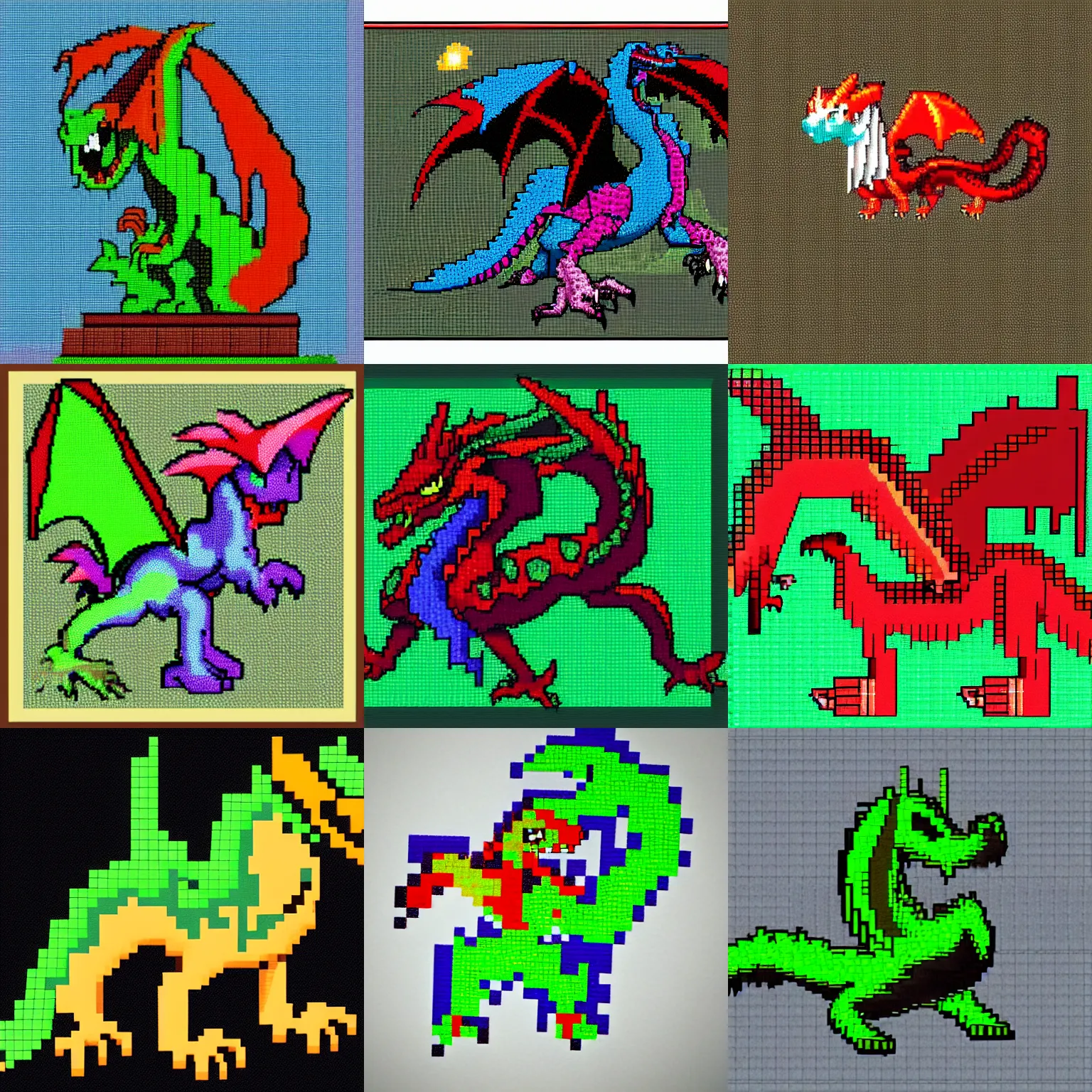 Prompt: 8-bit monster dragon