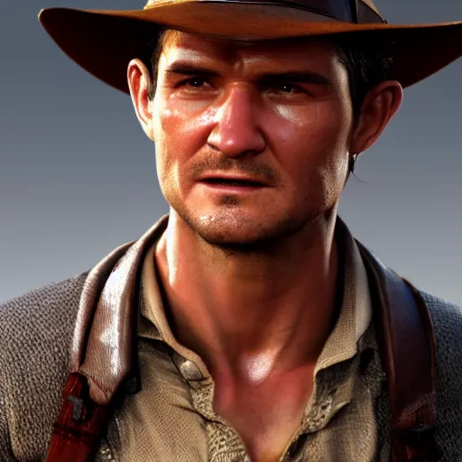 Image similar to hyperrealistic glamour shot of orlando bloom as indiana jones, stunning 3 d render inspired by istvan sandorfi & xiang duan, perfect symmetry, dim volumetric cinematic lighting, 8 k octane comprehensive render, extremely mega hyper - detailed and lifelike attributes & atmosphere, intricate, realistic flesh texture, masterpiece, artstation, stunning,