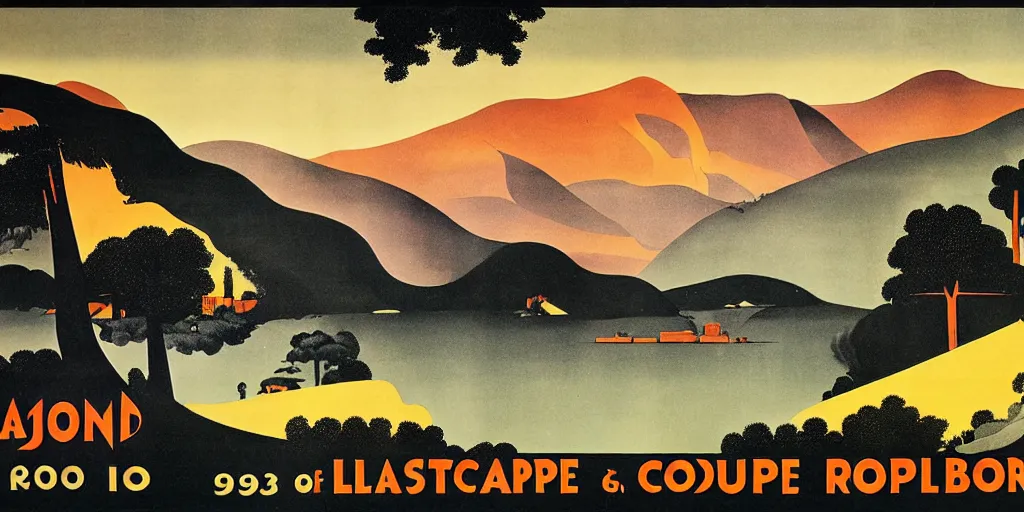 Prompt: landscape, 1 9 3 0 poster