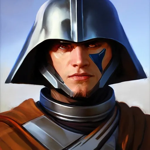 Image similar to greg manchess portrait painting of armored anakin skywalker as overwatch character, medium shot, asymmetrical, profile picture, organic painting, sunny day, matte painting, bold shapes, hard edges, street art, trending on artstation, by huang guangjian and gil elvgren and sachin teng