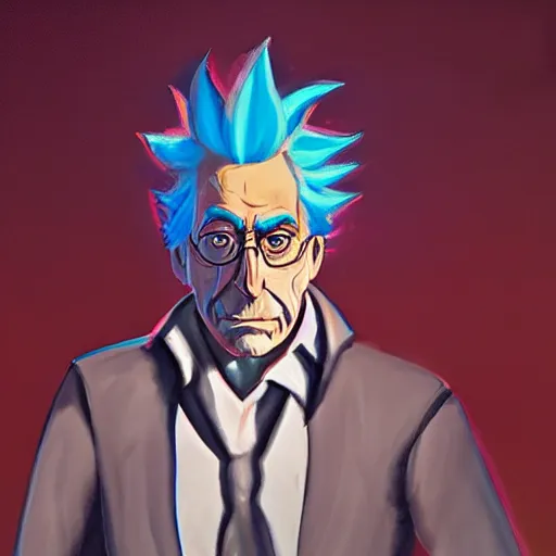 Image similar to a portrait of rick sanchez, epic lighting