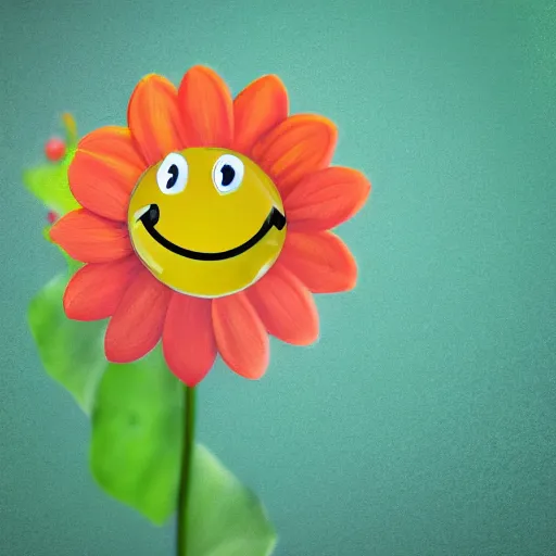 Image similar to a cute flower with a cartoon face, photorealistic, depth of field, 4k