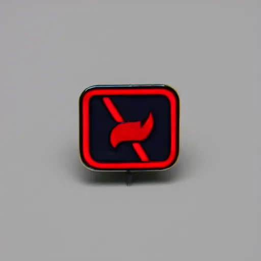 Image similar to a photo of a retro 1 9 8 0 s minimalistic simple clean fire warning enamel pin, no text, studio lighting, behance