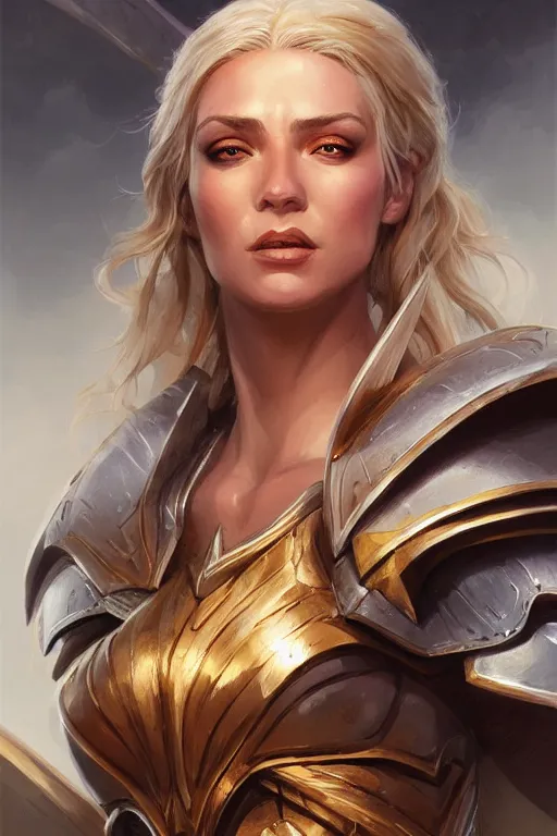 Image similar to amazon valkyrie athena, d & d, fantasy, portrait, highly detailed, headshot, digital painting, trending on artstation, concept art, sharp focus, illustration, art by artgerm and greg rutkowski and magali villeneuve