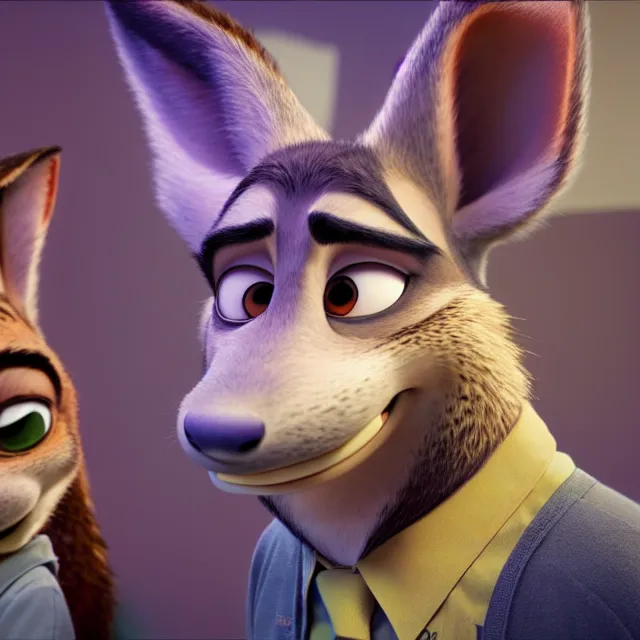 Image similar to portrait the style of zootopia. volumetric lighting, subsurface scattering, hyperrealistic, octane render, hyperdetailed
