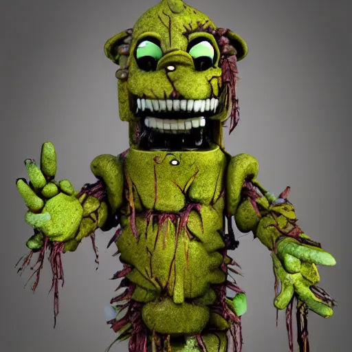 Prompt: scary and ugly horror animatronic springtrap, 8 k, super detailed, octane render, vfx, super realistic, unreal engine 5, cinematic