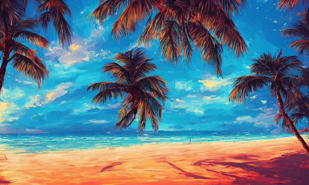 Image similar to paradise beach by alena aenami artworks in 4 k