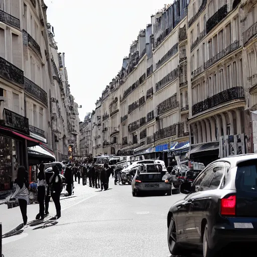 Image similar to a busy street on paris