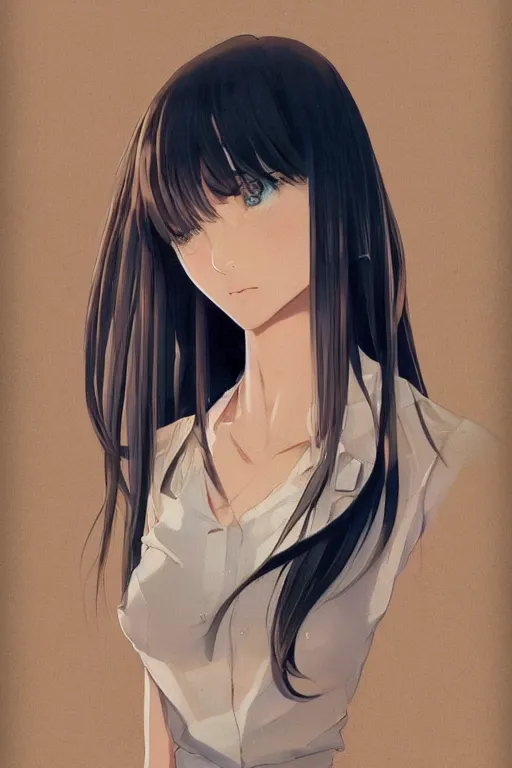 Image similar to a girl trying not to cry, full body shot, intriguing outfit, fine - face, realistic shaded perfect body, fine details. night setting. very anime style. realistic shaded lighting poster by ilya kuvshinov katsuhiro, magali villeneuve, artgerm, jeremy lipkin and michael garmash, rob rey and kentaro miura style, trending on art station