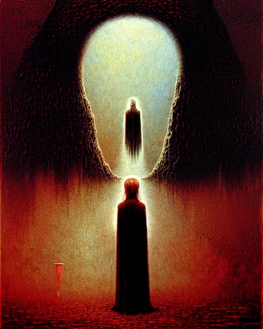 Prompt: lord of the rings painting by beksinski