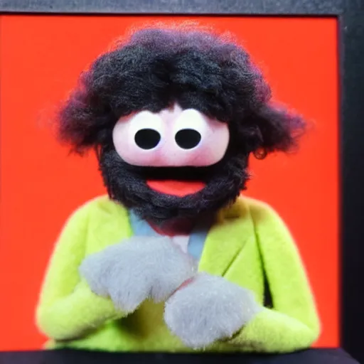 Image similar to billy preston ( 1 9 7 4 ) as a muppet. highly detailed felt. hyper real photo. 4 k.