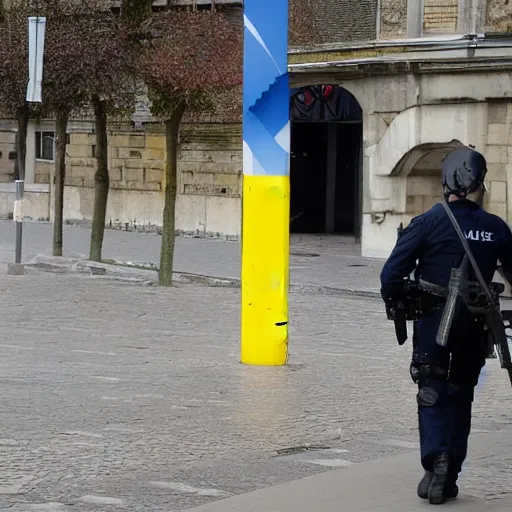 Image similar to ta mère a poil devant la station de police