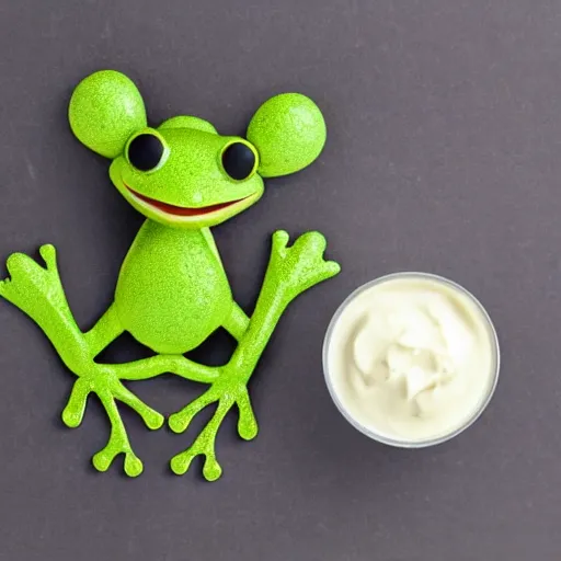 Image similar to frog in yogurt