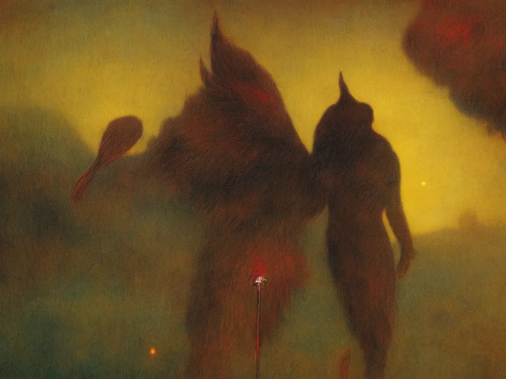 Prompt: dramatic lighting colorful surrealist symbolist oil painting titled'dust my feathers with his ashes ', magical realism symbolist, ruined city landscape with hybrid animal protagonist, painted by arnold bocklin and odilon redon and max ernst, shocking detail trending on artstation 8 k