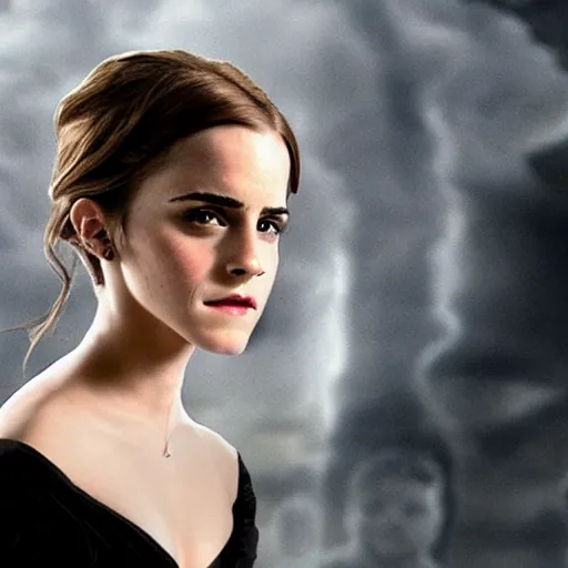 Image similar to emma watson as lord voldemort, no nose