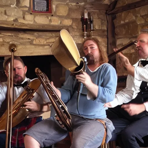 Image similar to the corries performing music in a tavern