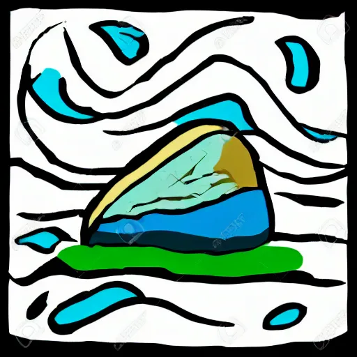 Image similar to a stylized illustration of a rock