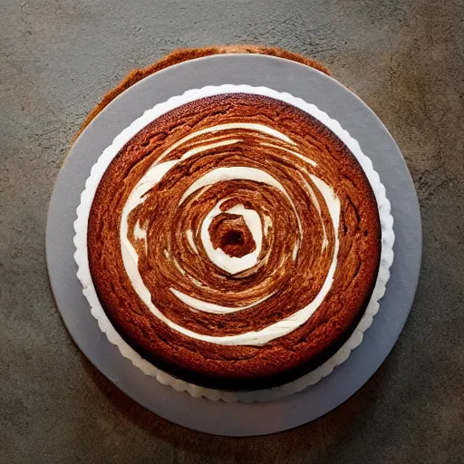 Image similar to a cake made of hair, food photography