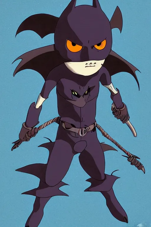 Prompt: badass bat character by ghibli studio