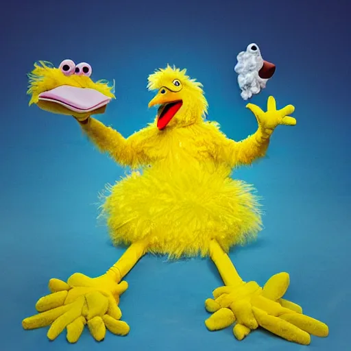 Image similar to big bird loses his mind