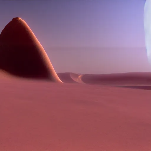 Image similar to photorealistic dune (frank herbert) setting