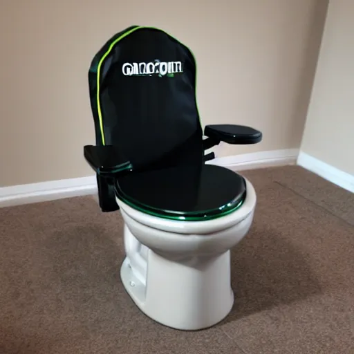 Image similar to gaming chair as toilet