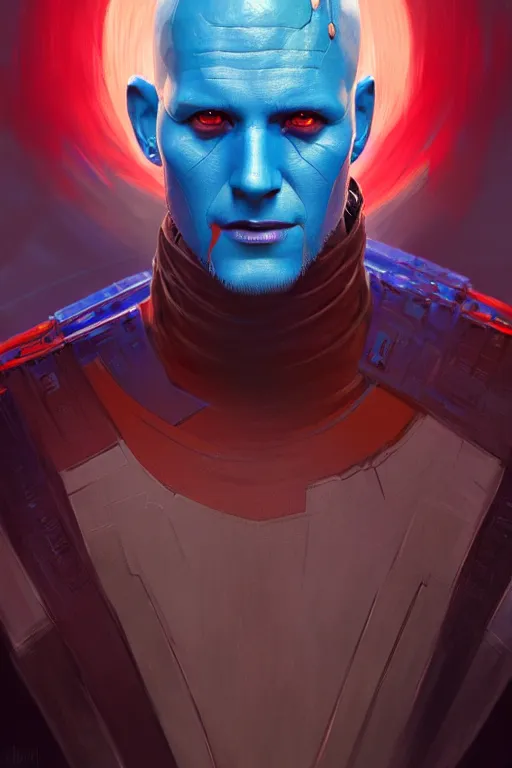 Prompt: a portrait of yondu from guardians of the galaxy, fantasy, sharp focus, intricate, elegant, digital painting, artstation, matte, highly detailed, concept art, illustration, ambient lighting, art by ilya kuvshinov, artgerm, alphonse mucha, and greg rutkowski