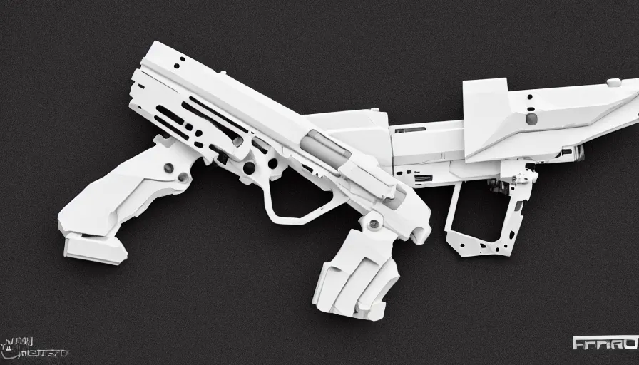 Prompt: extremely detailed ultra realistic side view photo sci fi hyper minimalist magnum pistol coilgun, detailed trigger, chemically propelled, battery, smooth streamline, battery and wires, railgun, chemrail, gauss, elegant sleek smooth body, white paint, smooth utopian design, ultra high quality, octane, cod, destiny, warframe, terminator