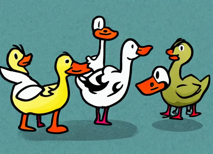 Image similar to cute cartoon ducks