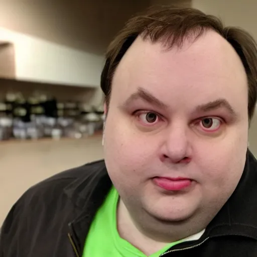 Prompt: a gaunt Rich Evans