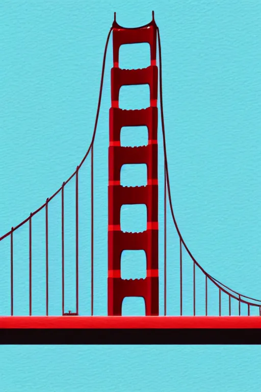 Prompt: minimalist watercolor art of golden gate bridge, illustration, vector art