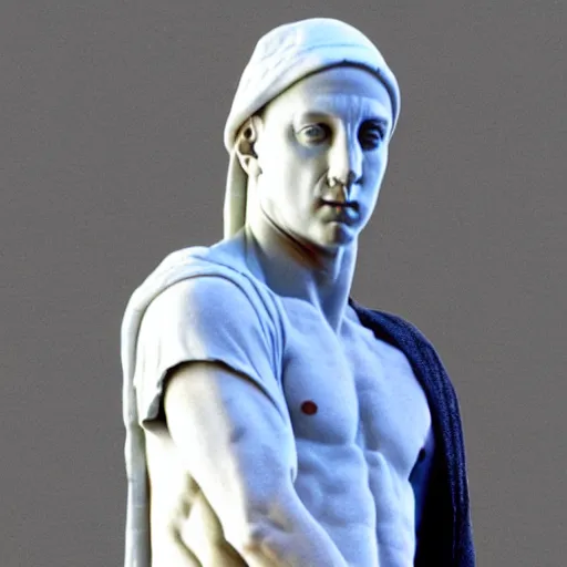 Image similar to eminem as a greek marble statue