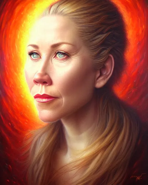 Image similar to detailed portrait of christina applegate apple!! tree! by tomasz alen kopera and peter mohrbacher and johanna martine! and margaret keane! coherent luminescent