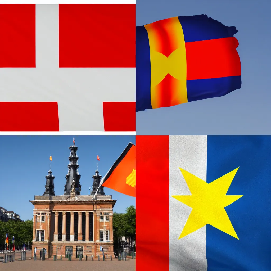 Prompt: the flag of the Netherlands, Belgium and Luxembourg