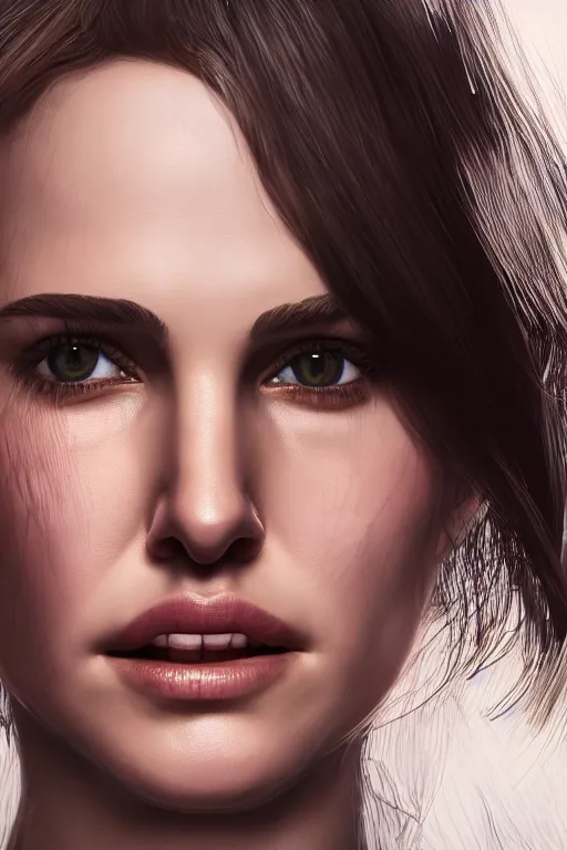 Prompt: portrait of Natalie Portman, detailed, trending on artstation, pixiv, cgsociety, hyperdetailed Unreal Engine 4k 8k ultra HD, WLOP