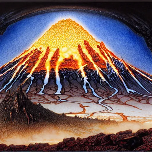 Image similar to poutine ( the canadian meal ) from mount doom by alan lee and john howe