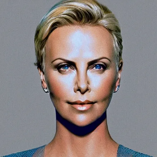 Prompt: “ charlize theron retro minimalist portrait, ultra detailed, by jean giraud, 8 k ”